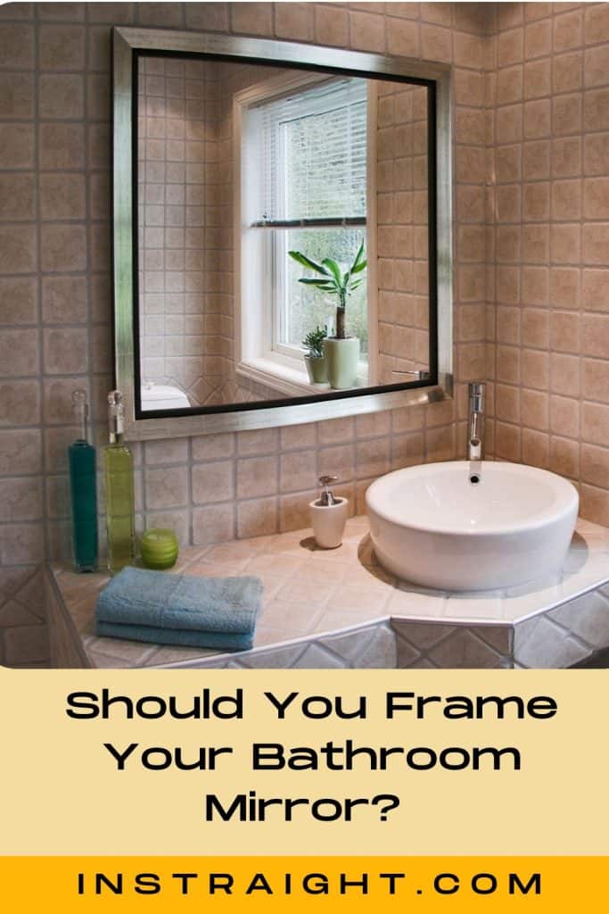 bathroom mirror with metal frame
